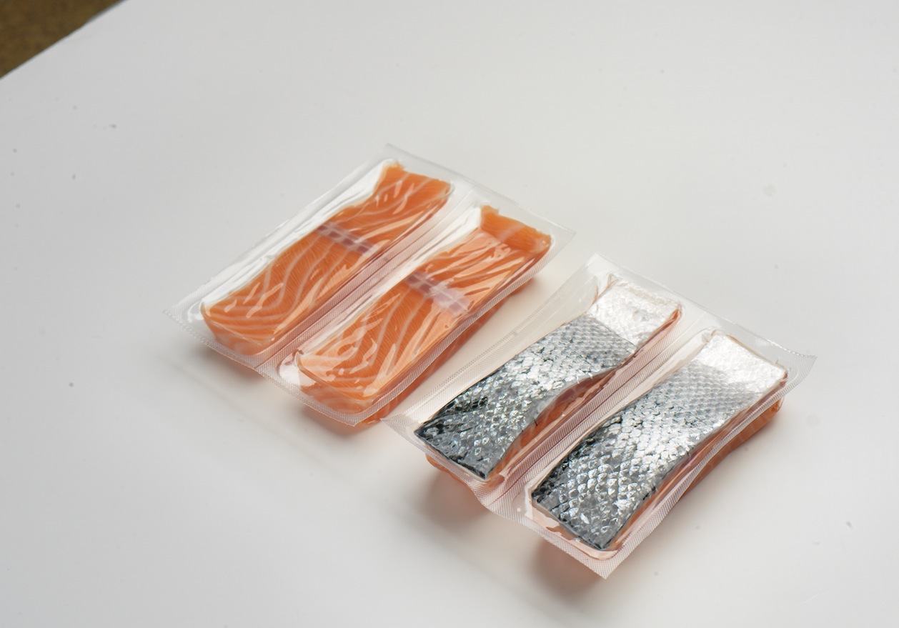 Salmon and Trout in portion in vaccum package Salmon and Trout in portion in vaccum package
