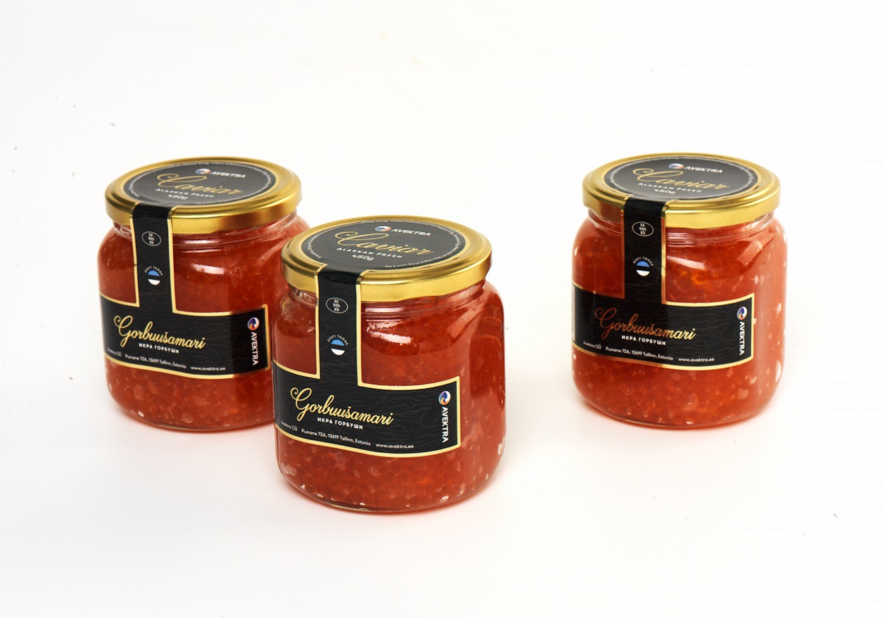 Salmon and Trout roe,caviar in jar